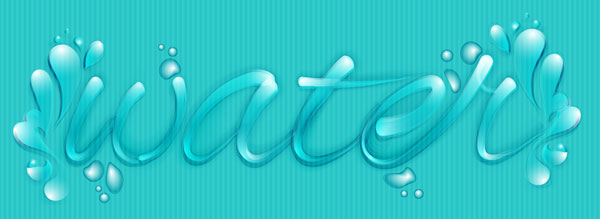 Custom Water Font in Illustrator