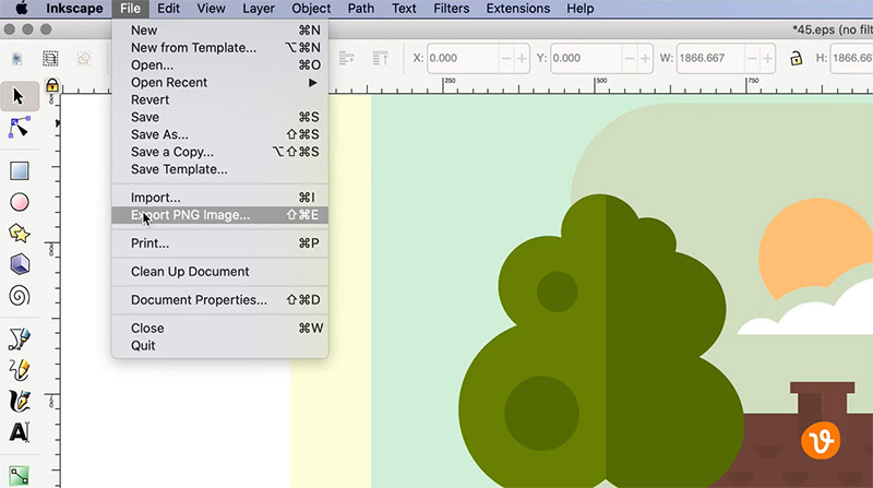 Exporting PNG in Inkscape
