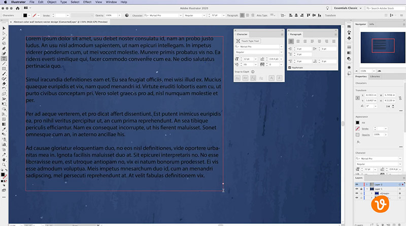 Working with text in Illustrator