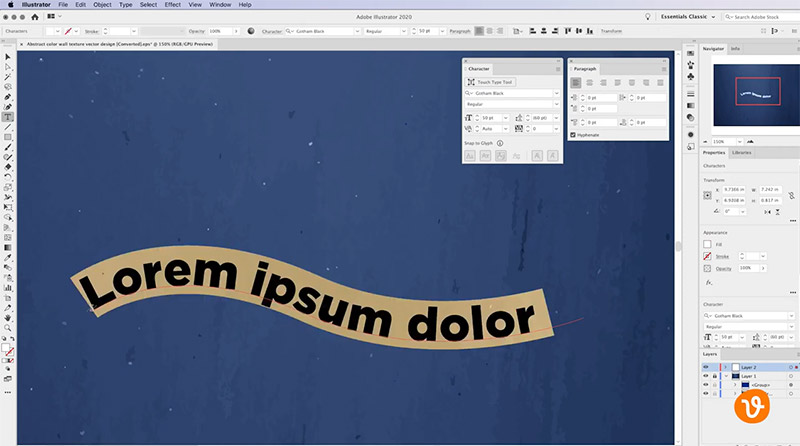 Working with text in Illustrator