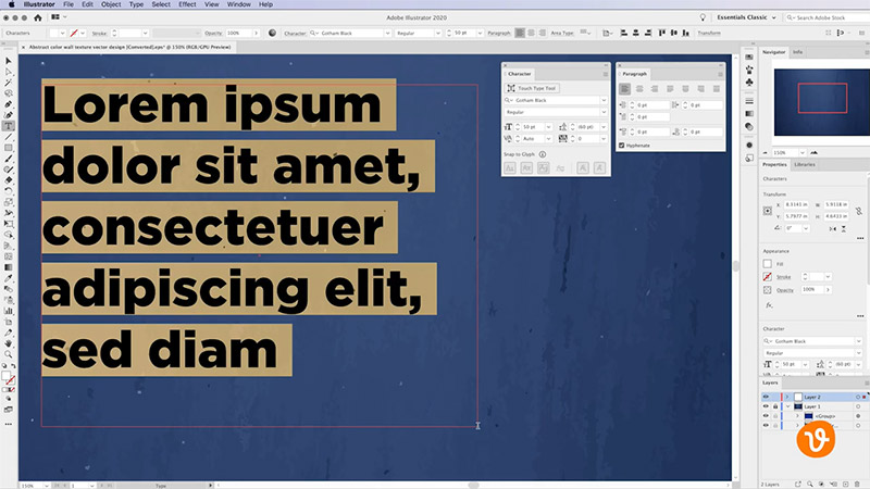 Working with text in Illustrator