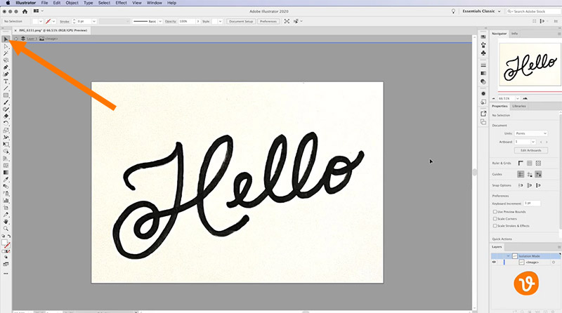 Open Your Handwritten Text in Illustrator