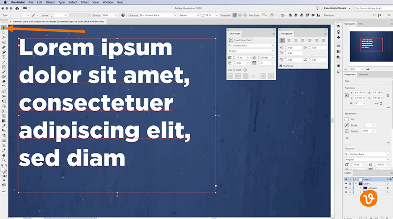 Working with text in Illustrator