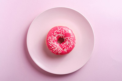 Donut on Pink Background