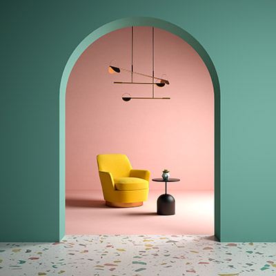 3D rending of a chair in a room