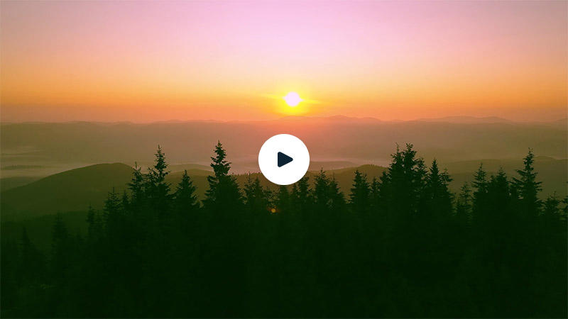 Landscape, sun over the Carpathian mountains