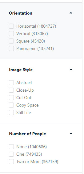 Vecteezy's search filters