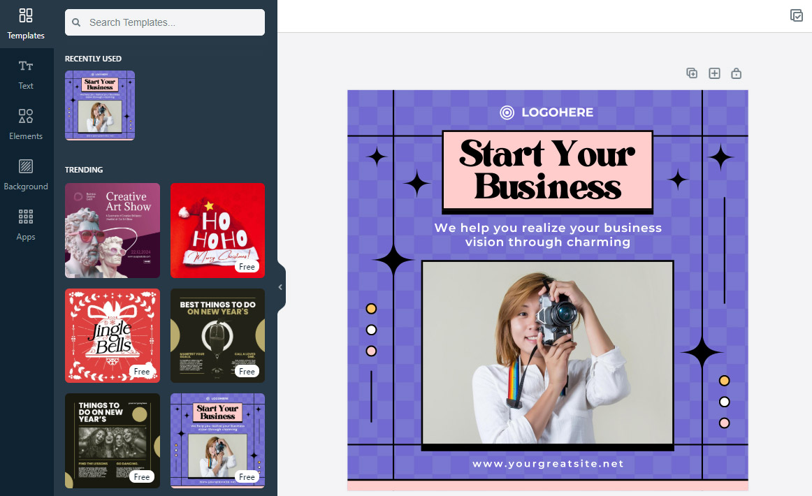 Vecteezy Editor user interface