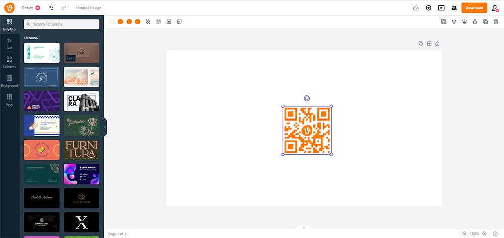 QR code inside the Vecteezy editor